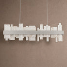 Acropolis 46in LED Linear Alabaster Chandelier - Brushed NickelBlushlighting