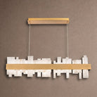 Acropolis 46in LED Linear Alabaster Chandelier - Brushed NickelBlushlighting