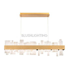 Acropolis 46in LED Linear Alabaster Chandelier - BrassBlushlighting