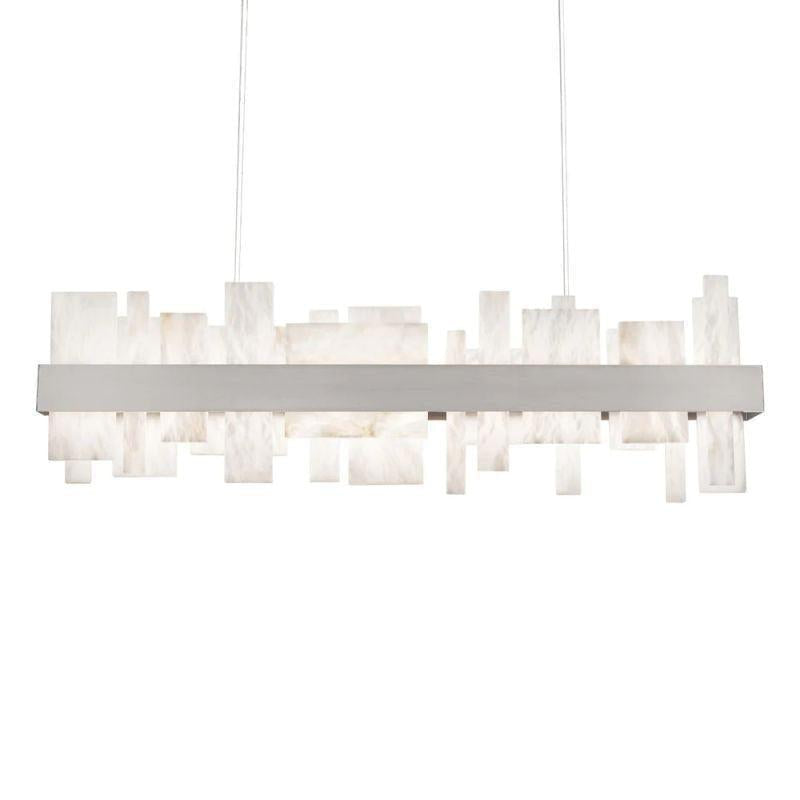 Acropolis 46in LED Linear Alabaster Chandelier-chandeliers for dining room,chandeliers for stairways,chandeliers for foyer,chandeliers for bedrooms,chandeliers for kitchen,chandeliers for living room-Blushlighting