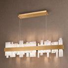 Acropolis 46in LED Linear Alabaster Chandelier - BrassBlushlighting