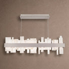 Acropolis 46in LED Linear Alabaster Chandelier - Brushed NickelBlushlighting