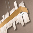 Acropolis 46in LED Linear Alabaster Chandelier - Brushed NickelBlushlighting