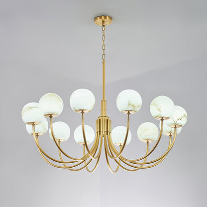 Aurelian Alabaster Globe Chandelier with 6/8/10/12 heads
