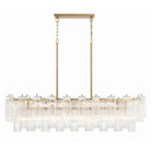 Addis 51'' Modern Linear Chandelier for Dining Room-Brass-Clear-