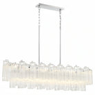 Addis 51'' Modern Linear Chandelier for Dining Room-Chrome-Clear-
