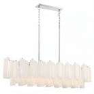 Addis 51'' Modern Linear Chandelier for Dining Room-Chrome-White-