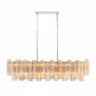 Addis 51'' Modern Linear Chandelier for Dining Room-Chrome-Amber-