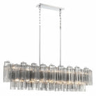 Addis 51'' Modern Linear Chandelier for Dining Room-Chrome-Smoke-