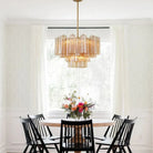 Addis Chandelier 17.8" 19.8" 22" 26.8" 32''D-19.8"-Brass-Amber-Blushlighting