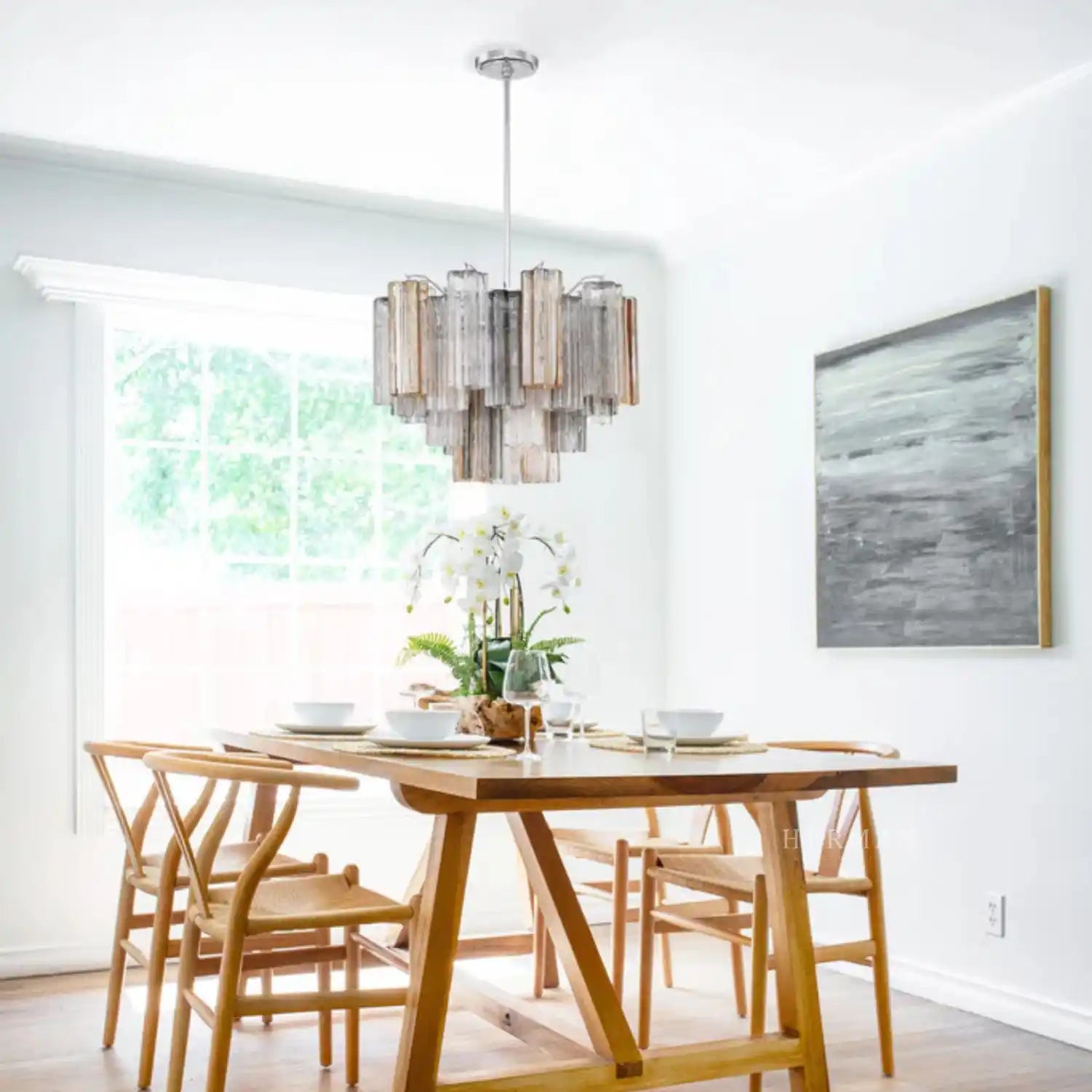 Addis Chandelier 17.8" 19.8" 22" 26.8" 32''D-19.8"-Chrome-Autumn-Blushlighting