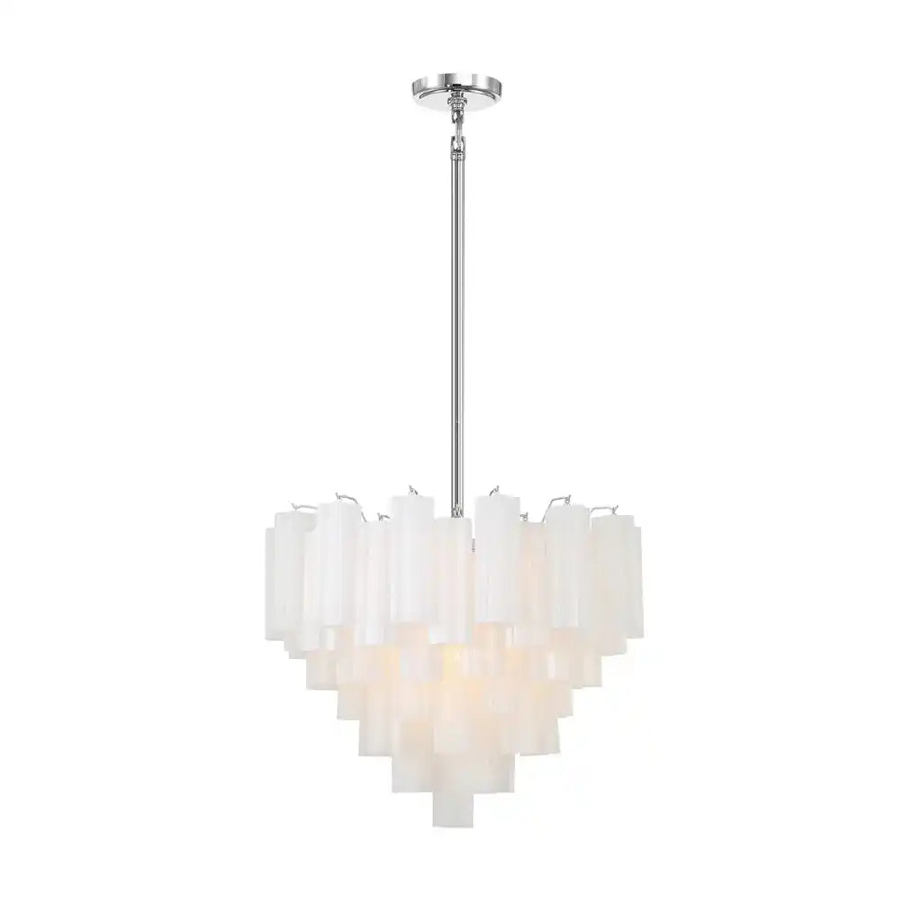 Addis Chandelier 17.8" 19.8" 22" 26.8" 32''D-19.8"-Chrome-White-Blushlighting