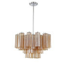 Addis Chandelier 17.8" 19.8" 22" 26.8" 32''D-19.8"-Chrome-Amber-Blushlighting