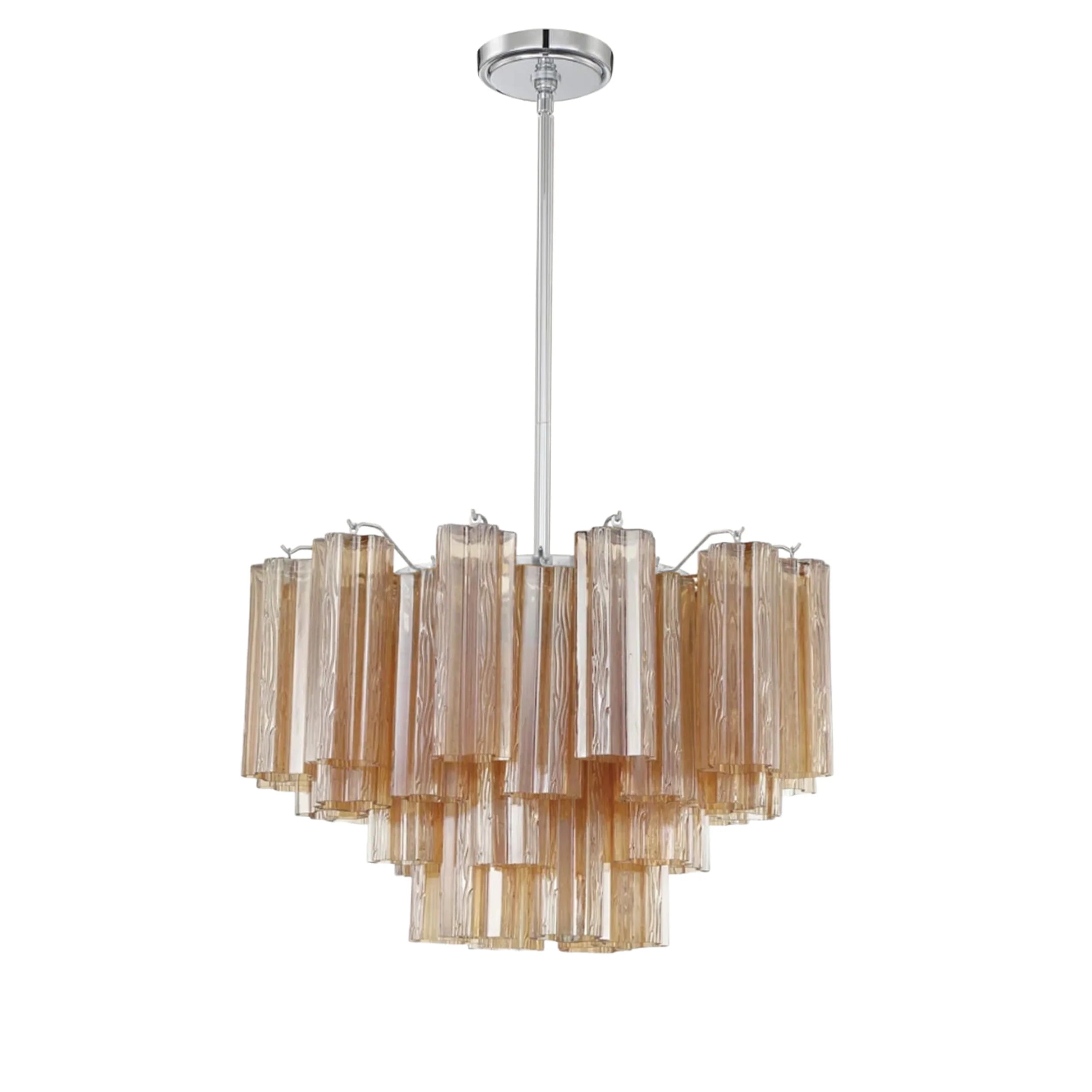 Addis Chandelier 17.8" 19.8" 22" 26.8" 32''D-19.8"-Chrome-Amber-Blushlighting