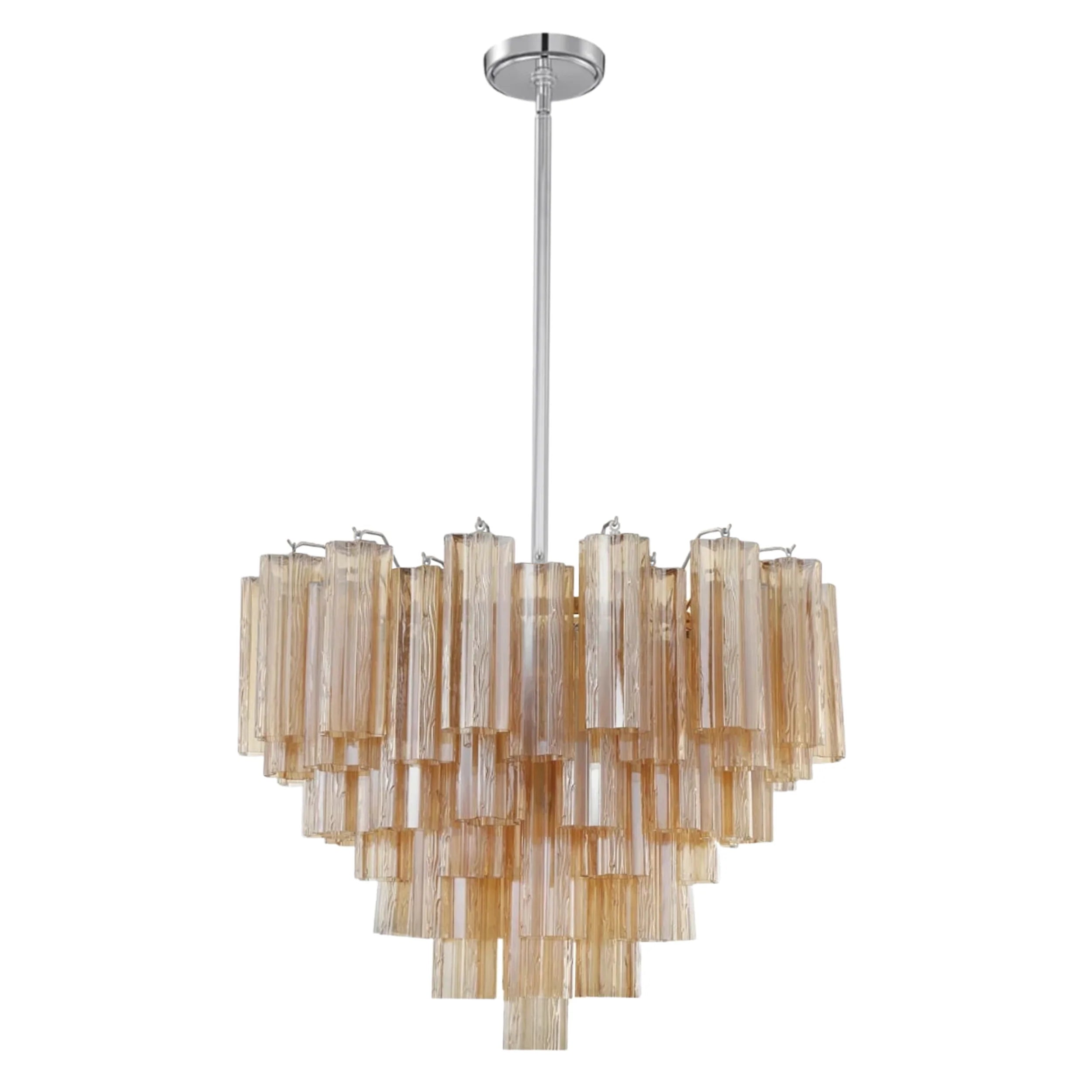 Addis Chandelier 17.8" 19.8" 22" 26.8" 32''D-22"-Chrome-Amber-Blushlighting