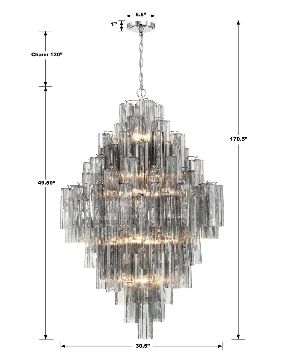 Addis Diamond Chandelier 49''H-Blushlighting