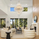 Addis Diamond Chandelier 49''H-Brass-Clear-Blushlighting