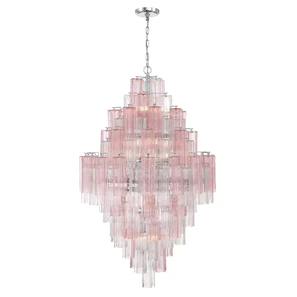 Addis Diamond Chandelier 49''H-Chrome-Spring-Blushlighting