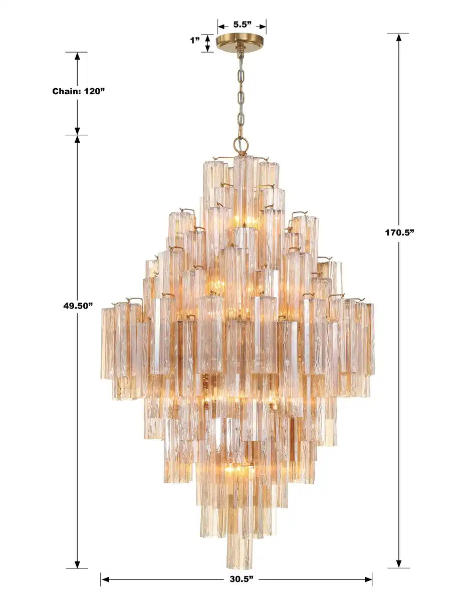 Addis Diamond Chandelier 49''H-Blushlighting