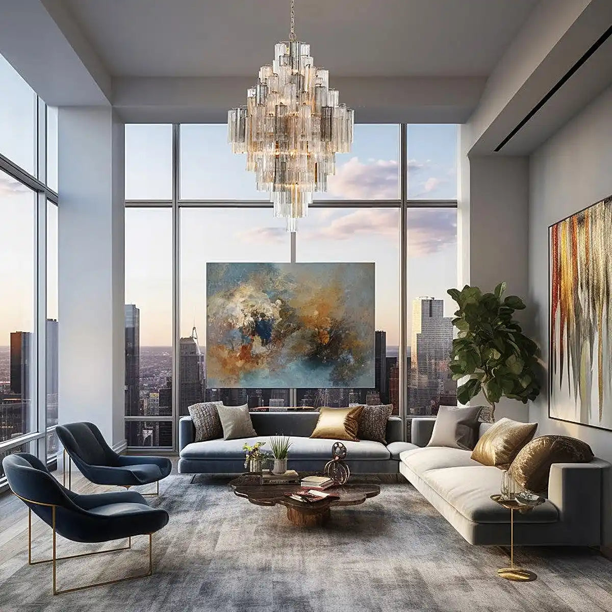 Addis Diamond Chandelier 49''H-Brass-Autumn-Blushlighting