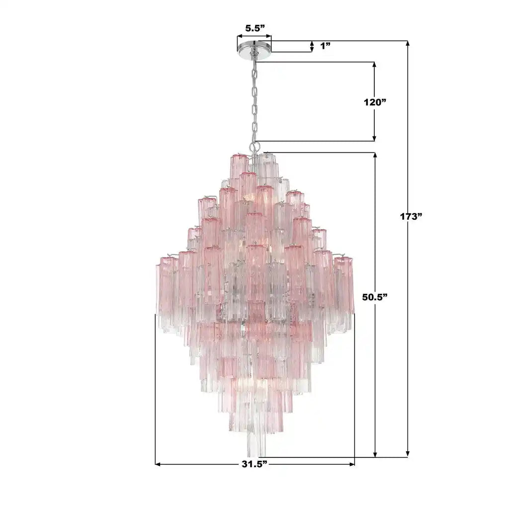 Addis Diamond Chandelier 49''H-Blushlighting