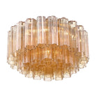 Addis Flushmount 22"/32"-22"-7 Lights-Polished Chrome-Amber-Blushlighting