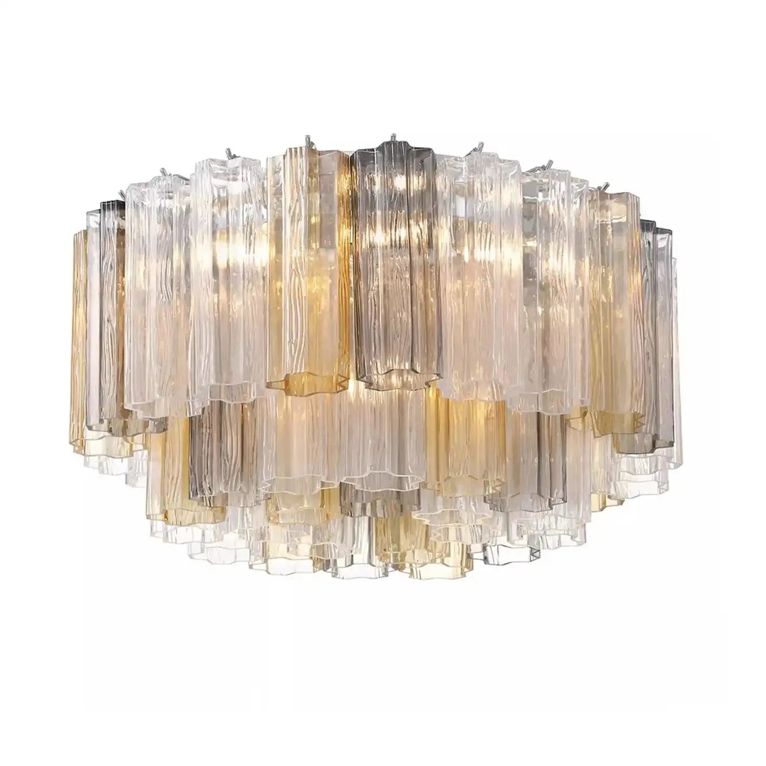 Addis Flushmount 22"/32"-22"-7 Lights-Polished Chrome-Autumn-Blushlighting