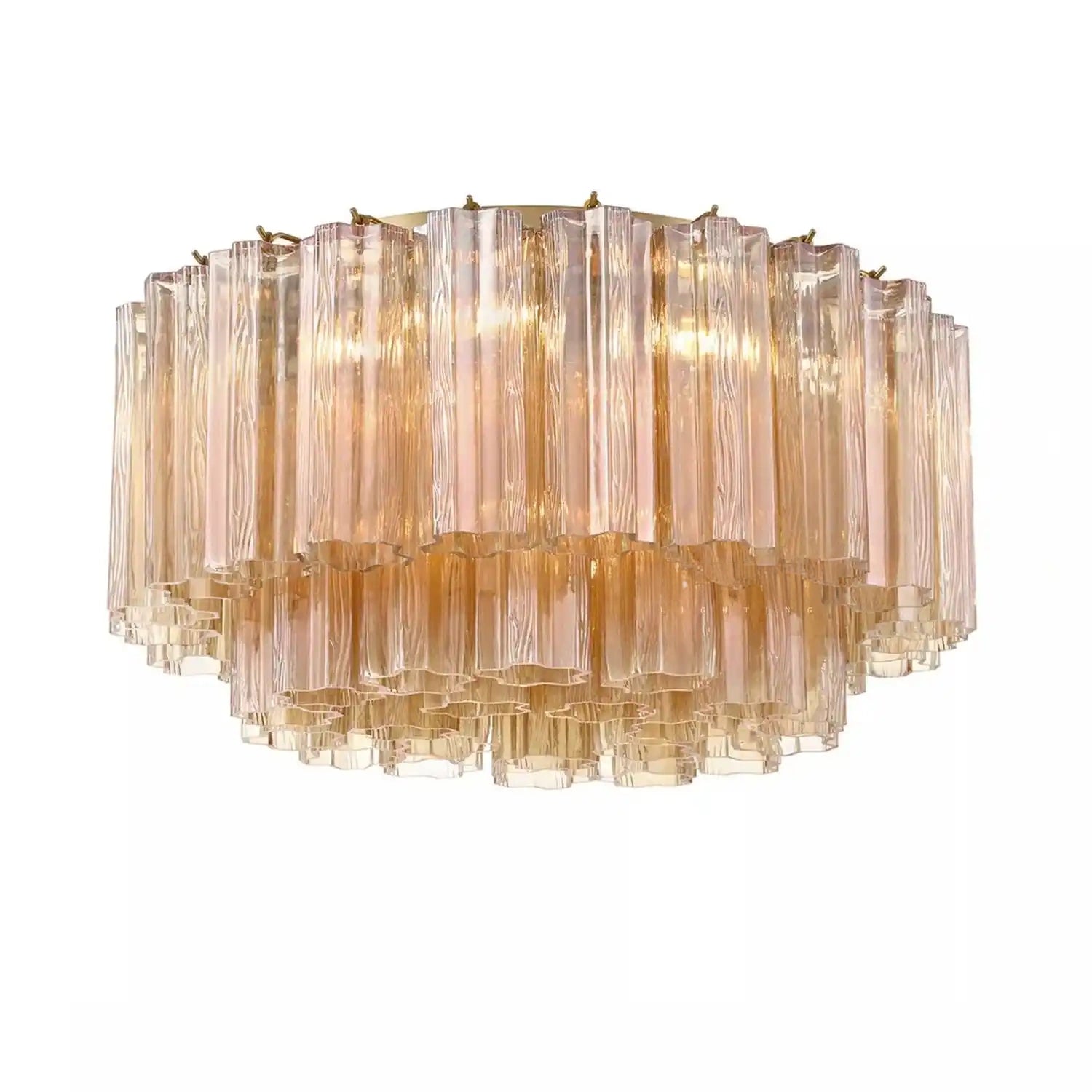 Addis Flushmount 22"/32"-22"-7 Lights-Brass-Amber-Blushlighting