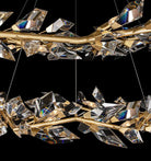 Addison 55" Round Crystal Chandelier - Silver LeafBlushlighting