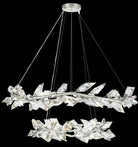 Addison 55" Round Crystal Chandelier - Silver LeafBlushlighting