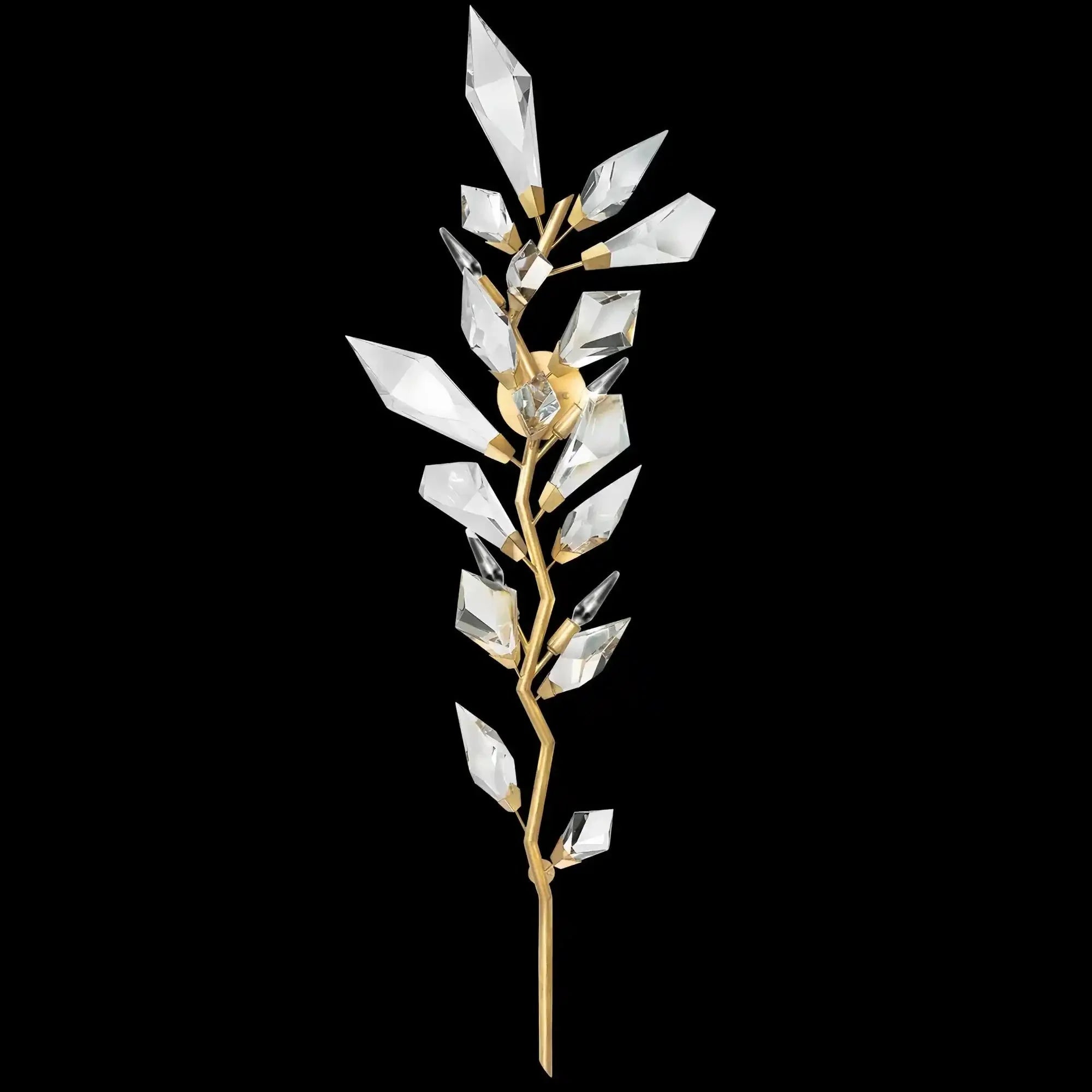 Addison 58" Gold&Silver Crystal Sconce - Gold LeafBlushlighting