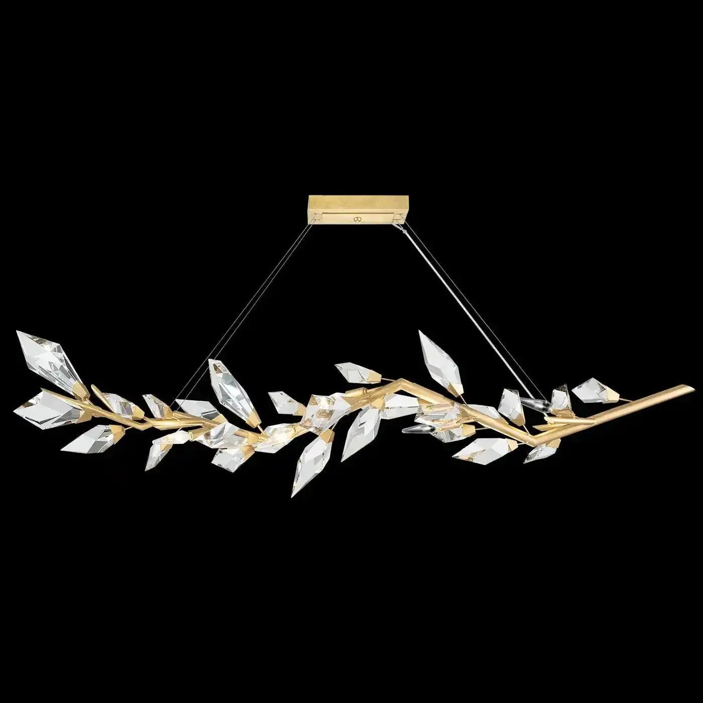 Addison 63.5" Linear Crystal Chandelier - Gold LeafBlushlighting