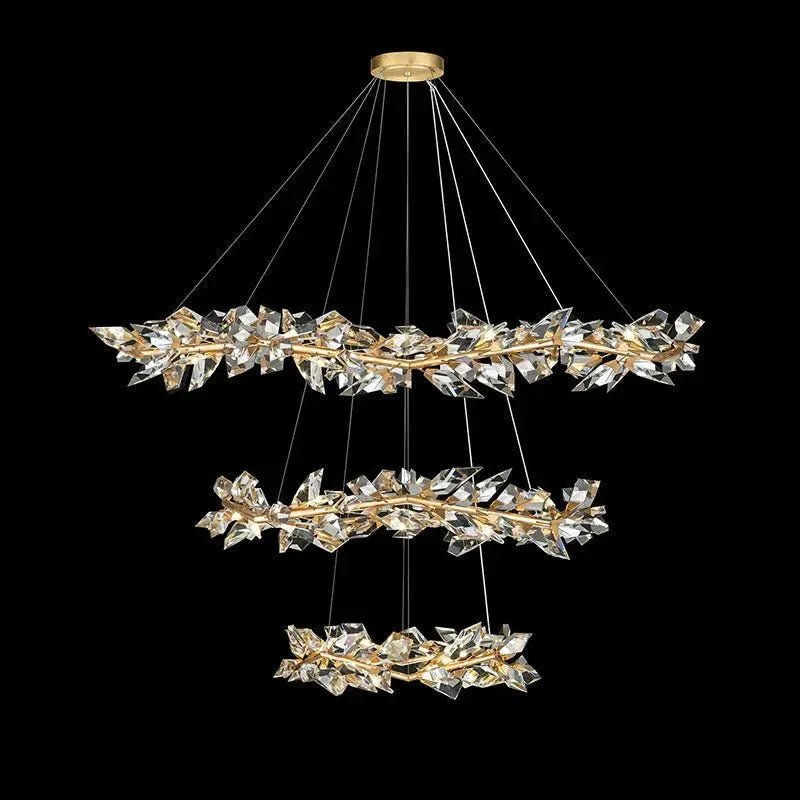 Addison 71" Crystal Chandelier - Gold LeafBlushlighting
