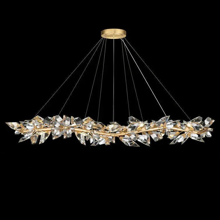 Addison 71" Round Crystal Chandelier - Gold LeafBlushlighting
