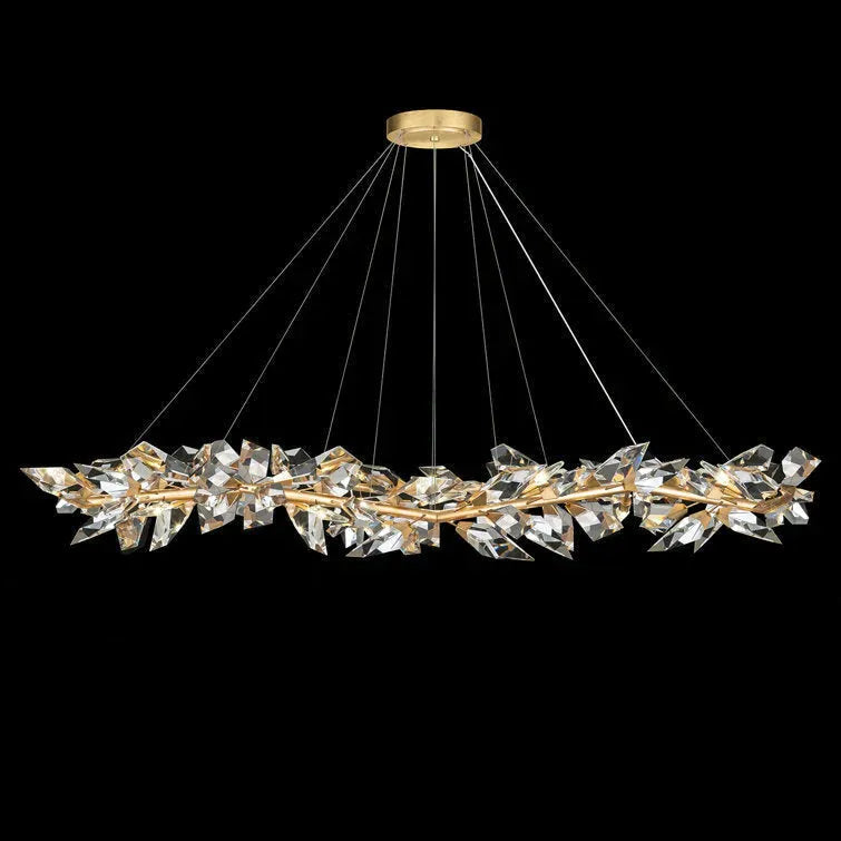 Addison 71" Round Crystal Chandelier-Gold Leaf-Blushlighting