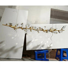 Addison 72" Linear Crystal chandelier - Silver LeafBlushlighting