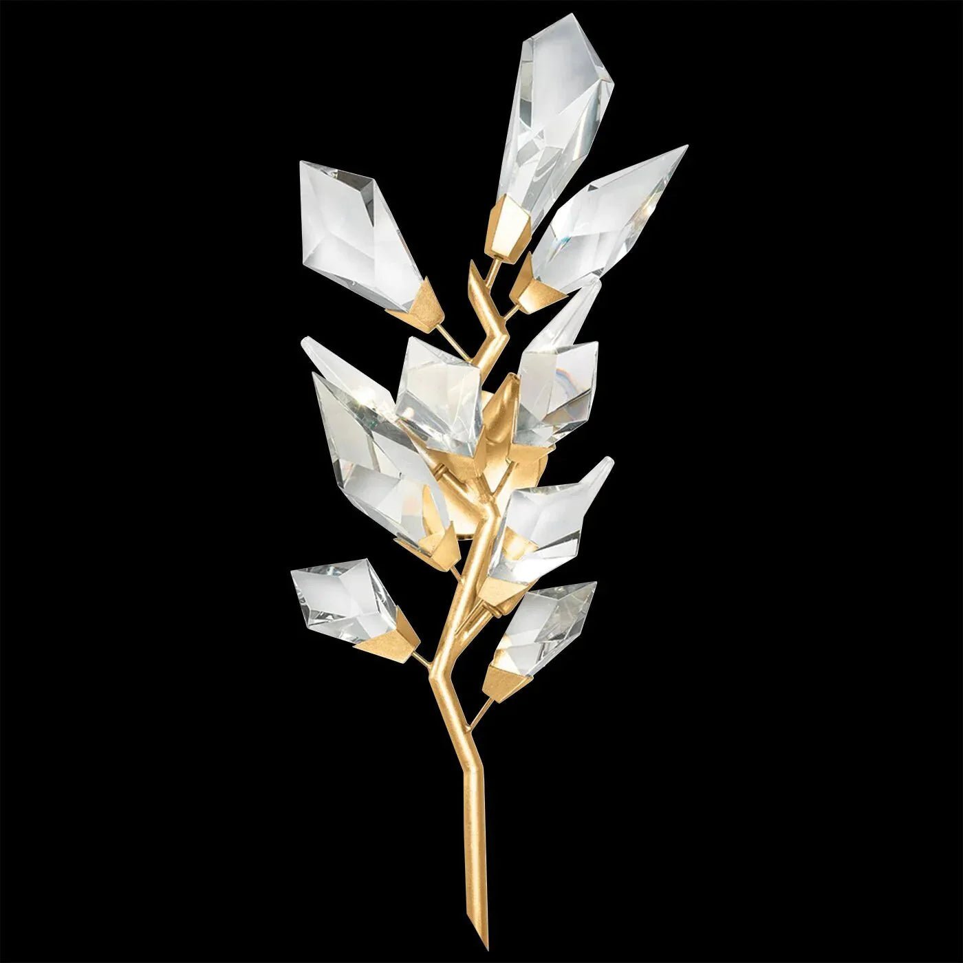 Addison Gold Leafed 27″ Crystal Sconce - Blushlighting
