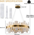 Adjustable Luxury Alabaster Round Chandelier – 31.5in Natural Stone - Gold - 31.5 inBlushlighting
