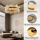 Adjustable Luxury Alabaster Round Chandelier – 31.5in Natural Stone - Gold - 31.5 inBlushlighting