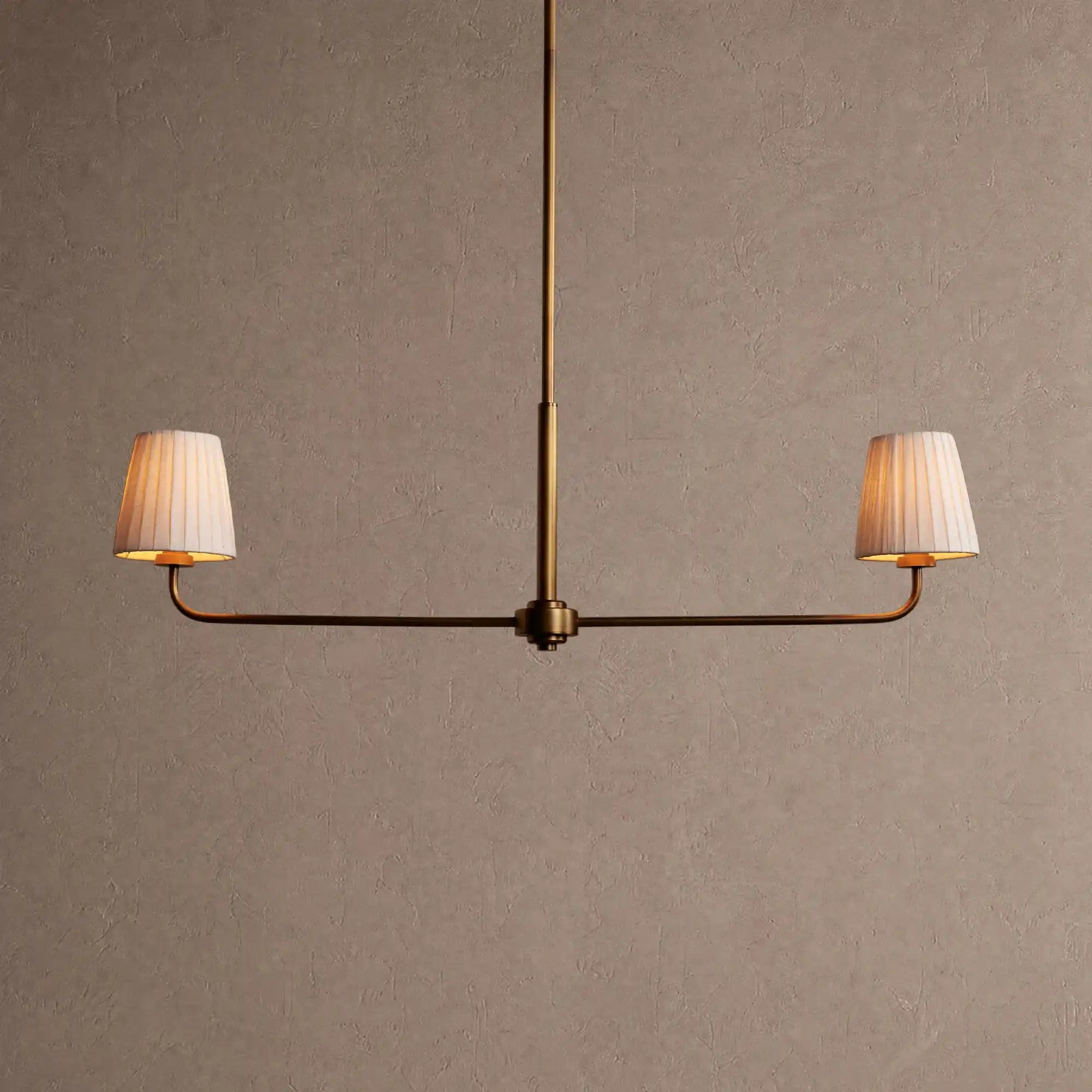 Adria 2-Light Chandelier - Pleated WhiteBlushlighting