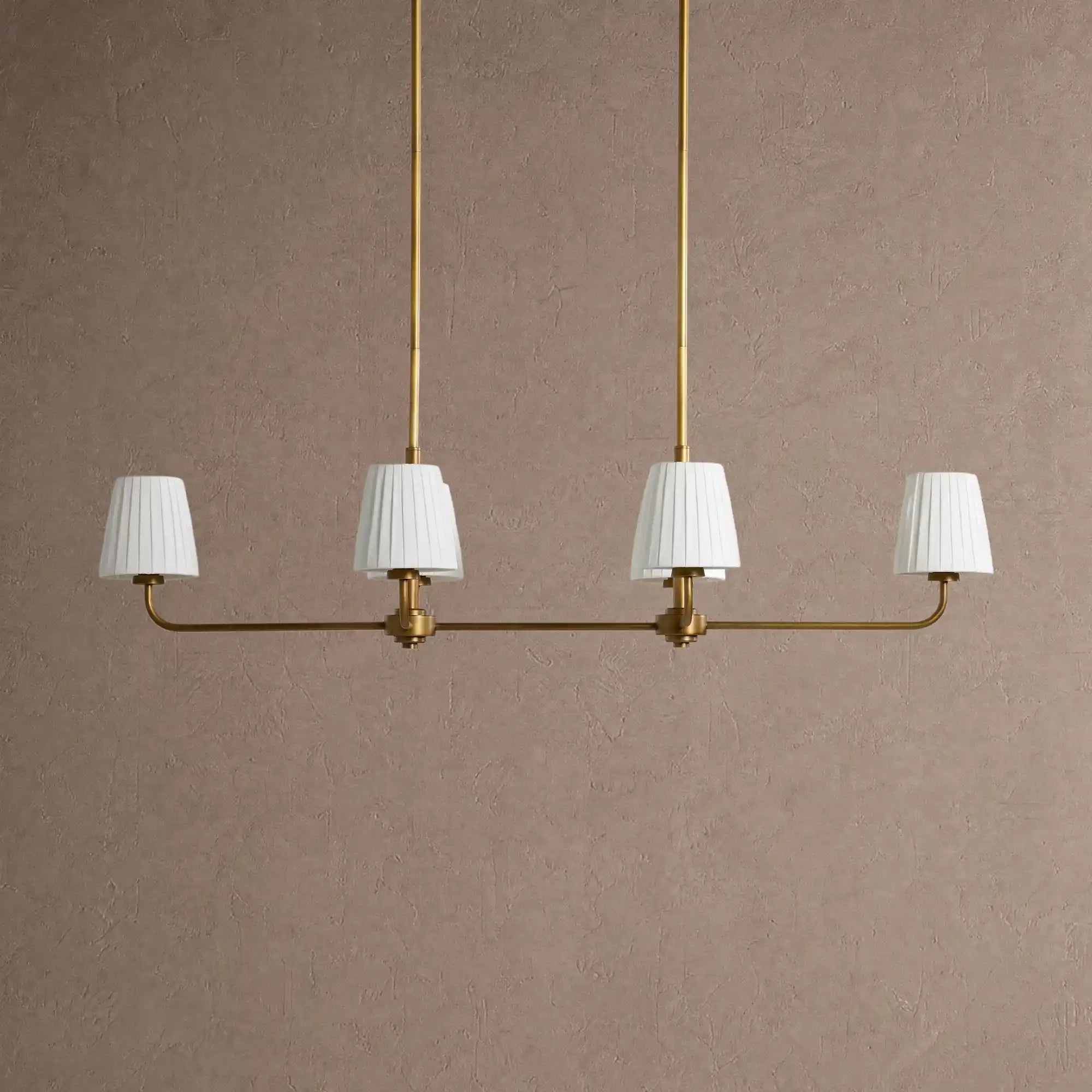 Adria Linear Chandelier - Pleated WhiteBlushlighting