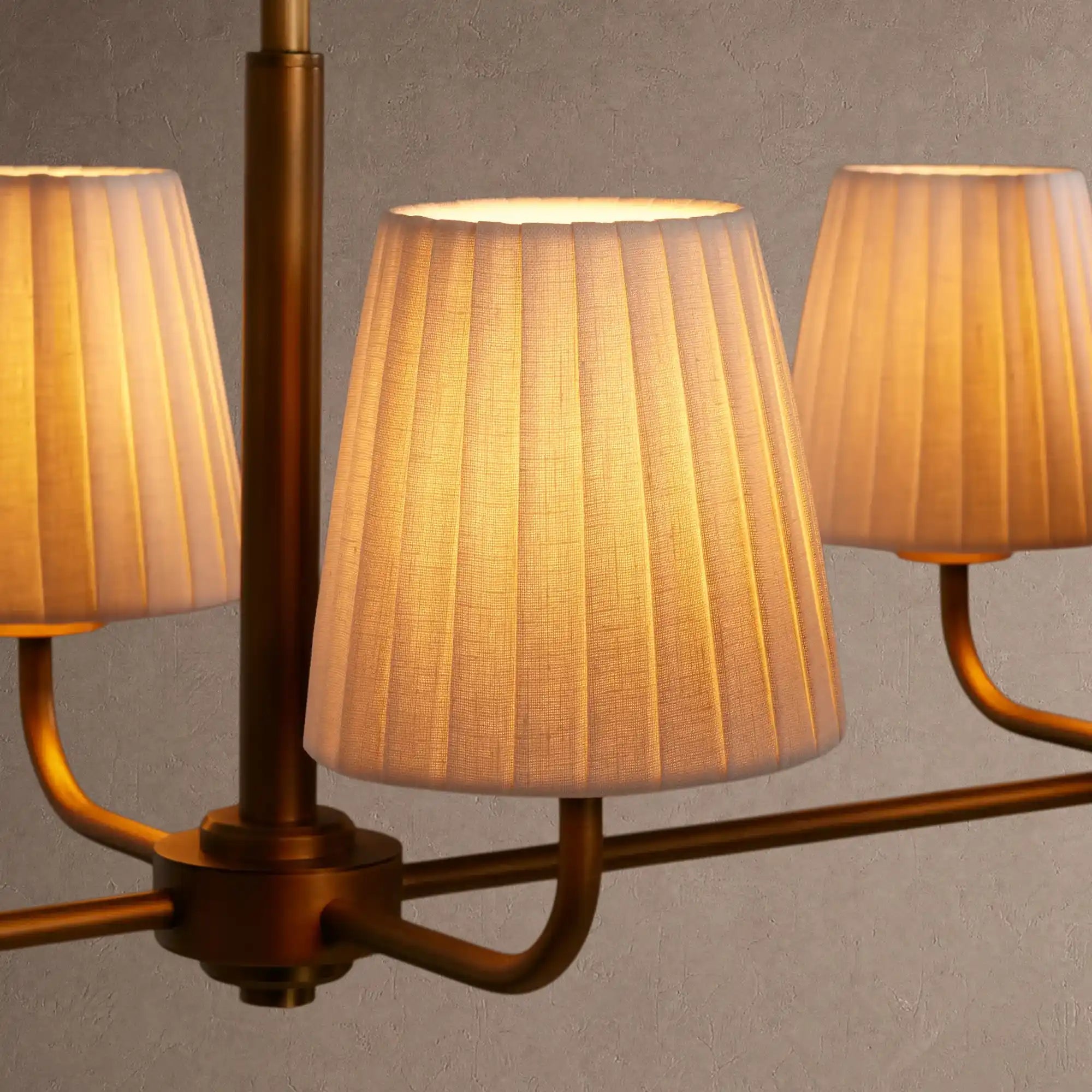 Adria Linear Chandelier - Pleated WhiteBlushlighting