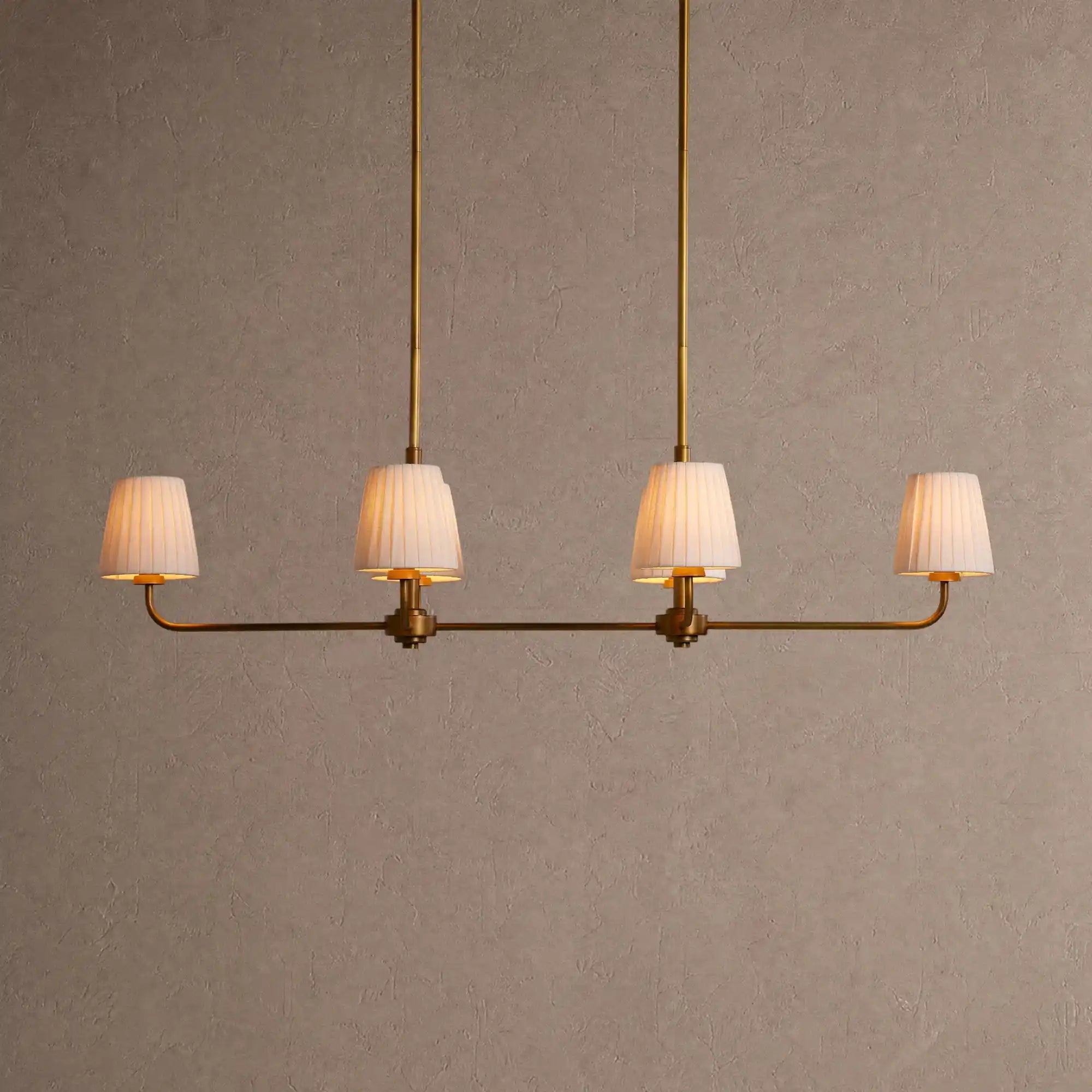 Adria Linear Chandelier - Pleated WhiteBlushlighting