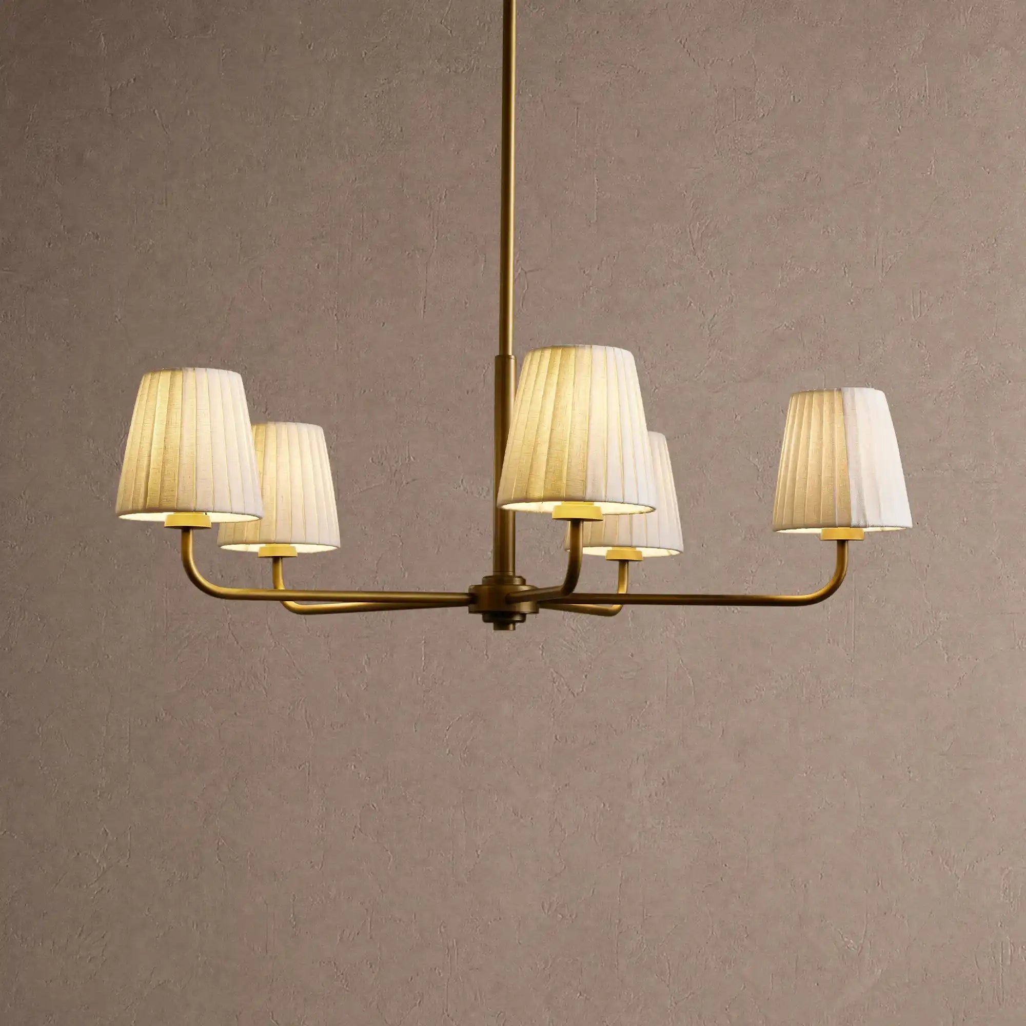 Adria Round Chandelier - Pleated WhiteBlushlighting