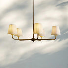 Adria Round Chandelier-Blushlighting-Pleated White-Blushlighting