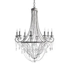 Affordable French Vintage Iron Crystal Pendant Candle Chandelier for Living Room / Restaurant / Cafe / Hotel lobby - Blushlighting