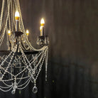 Affordable French Vintage Iron Crystal Pendant Candle Chandelier for Living Room / Restaurant / Cafe / Hotel lobby - Blushlighting