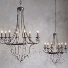 Affordable French Vintage Iron Crystal Pendant Candle Chandelier for Living Room / Restaurant / Cafe / Hotel lobby - Blushlighting