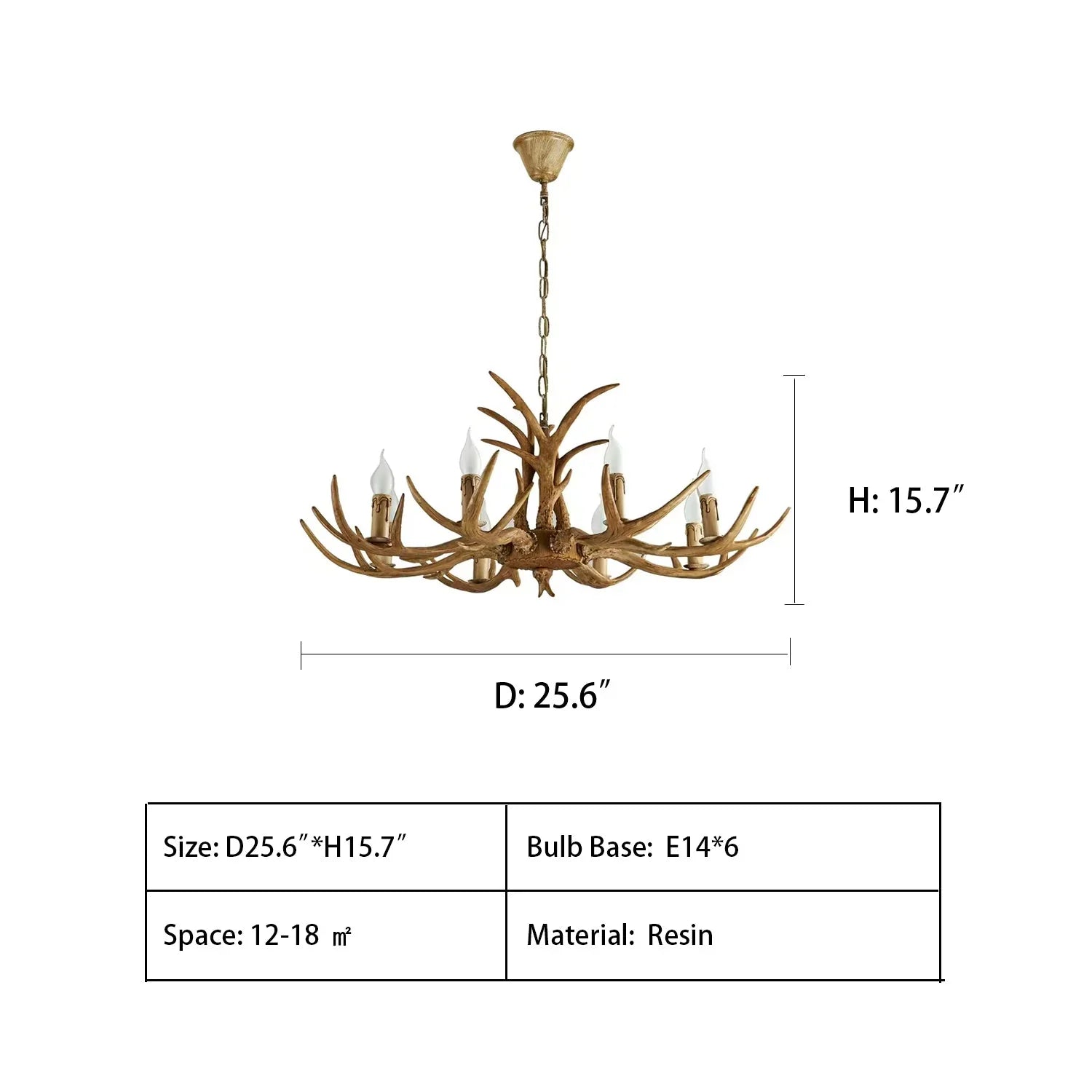 Affordable Vintage Rustic Resin Antler Candelabra Chandelier for Living Room / Restaurant / Cafe / Bar-