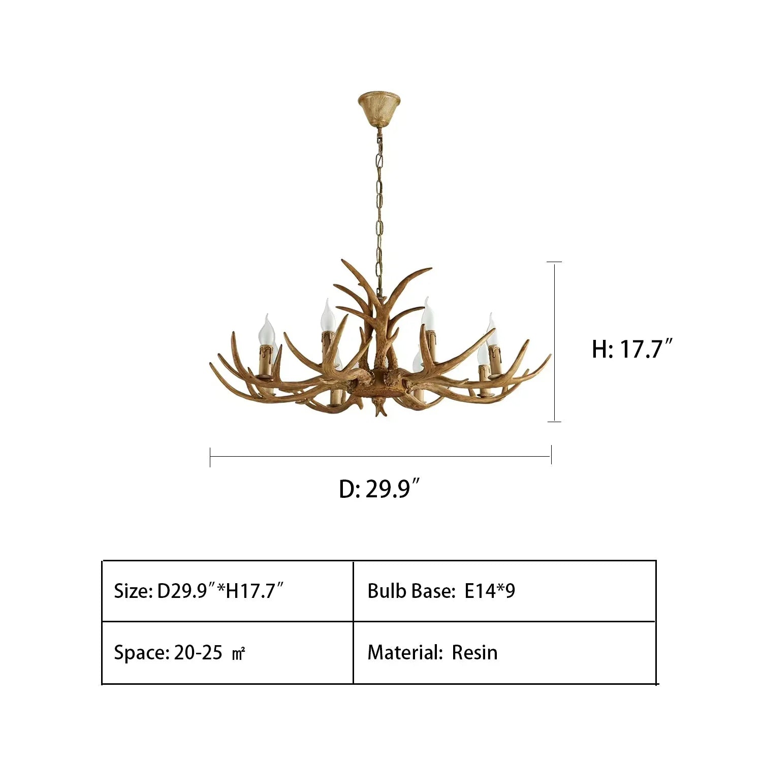 Affordable Vintage Rustic Resin Antler Candelabra Chandelier for Living Room / Restaurant / Cafe / Bar-